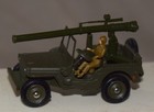 Vintage Dinky No  829 Jeep Avec Canon De 106 Sr Military Green In Original Box