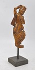 Antique Wooden Dancing Woman Figurine Original Old Very Fine Carved Painted