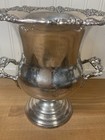 Vintage Grapevine Silver Plate Trophy Cup Champagne Chiller Ice Bucket Engraved