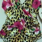 Vtg 80s Bathing Suit Rose Swimsuit Leopard Tropical Pin Up Cruise Vacay Ilgwu 16