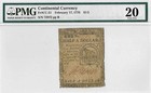 February 17  1776  1 2 Continental Currency Fr Cc-21 Pmg Vf-20