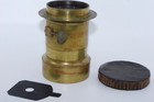 Vintage Voigtlander 8  F2 6  Brass Petzval Type Lens  Circa 1861   Hood  Flange 