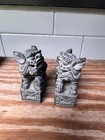 Pair Of Hand Carved Stone Foo Dog Statues Chinese Guardian Lions