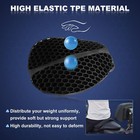 Foldable Motorcycle Gel Seat Cushion  Large 3d-honeycomb Large  Black 
