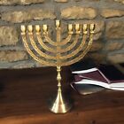 Hanukkah Menorah Jewish Judaica Israel Vintage Brass Chanukah Candle Holder
