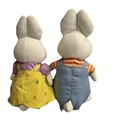 Vintage Ty Beanie Babies 7  Max   Ruby Plush Bunny Rabbit Set Retired