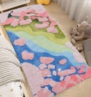 Pink Rug - 55  X 28  Moss Area Rug For Bedroom  Playroom  Hallway - Non Slip  