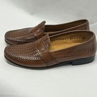 Florsheim Men s 9 5d Brown Basket Weave Penny Loafer Shoes  s1 