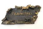 Vintage Tennessee State Shaped Souvenir Metal Ashtray Trinket Dish 6  Embossed