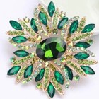  Vintage Style Large Sparkly Purple Flower Brooch Pin With Gemstones