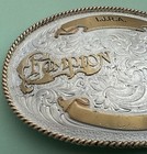 Vintage Huge 5 1 4    Heavy Montana Ijra Rodeo Champion Cowboy Trophy Belt Buckle
