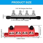 2pc 5 16 12v 250a Power Distribution Block 4 Post Busbar Bus Bar With Cover