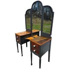 Antique Makeup Vanity   Dressing Table Trifold Mirror All Original Art Deco 1920