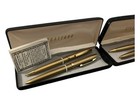 Vintage Stratford Gold Pen   Pencil Set In Case     Ballpoint   Mechanical