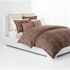 Ralph Lauren Hallie King Duvet Cover Set Tan Burgundy Paisley 3pc Cotton New