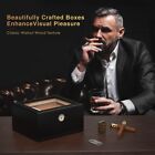 Handmade Wooden Cigar Humidor Desktop 25-50 Counts Capacity Glass Top Cigar Box