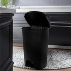 12 1 Gallon Trash Can  Plastic Step On Kitchen Trash Can  Black