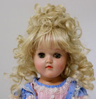 Wig Doll Size 8-9 Pale Blonde  Curly Synthetic Tight Ringlets Global Doll