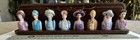 Set Of 8 Vintage Avon  ladies Of Fashion  Thimble In Wooden Display  Circa 1980s
