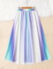 Plus 20 2x Violet Blue Green Maxi Skirt Stretch Flowy Colorful Silky Long