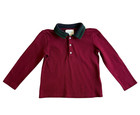 Gucci Boy s Size 18-24 Months Long Sleeve Cotton Burgundy Rugby Polo Shirt Italy