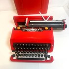 Olivetti Valentine Typewriter Red Vintage Rare Case Operation Checked Used