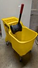 Rubbermaid Commercial Yellow Plastic Mop Bucket Side-press Wringer  Wheels