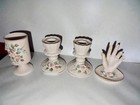 Vintage Lefton China Collection 3d Rose Design-candle Holders  Vase  Hand