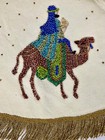 Rare Vintage Handmade Sequined Three Wise Men Kings Felt Christmas Tree Skirt