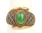 Ladies 14k Gold W  Jade Ring Sz 7 5