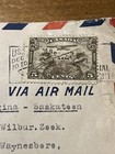 Vintage Rare Stamp Envelope Mail Ffc Regina Saskatoon 1928 Air Mail Usa