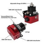Lokocar Adjustable Fuel Pressure Regulator Kit Oil 0-100psi Gauge -6an Black Red