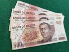 500 Pesos Bills Currency Zaragoza Mexico Df Au 1 Note