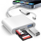 Sd Card Reader For Iphone Ipad - Lightning   Usb-c Dual Connectors  3 Slots  Plu