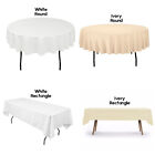 10 Pcs Polyester Tablecloth Bulk For Party Choose White Ivory Round Rectangle