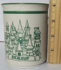 Vintage Excalibur Hotel   Casino Las Vegas Beige W  Green Stoneware Coffee Mug