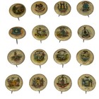 Vintage Sweet Caporal Pinback Buttons 46 Usa State Flags Crests Tobacco Promo