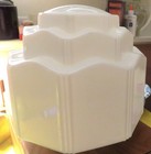 Antique 1930s Art Deco Milk Glass Skyscraper Ceiling Light Fixture Shade Globe