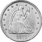 1875-cc Pcgs Au  2 455 Cu  Blazing White Carson City 20c Beautiful  Twenty Cents