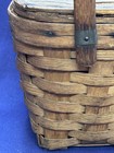 Rare Antique Vintage Small Miniature Splint Wood Woven Picnic Lunch Box Basket