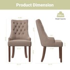 Set Of 2 4 6 Fabric Dining Chairs Upholstered Chair W  Wooden D-brown Leg