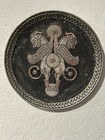 Antique Knotted Medallion Islamic Persian Engraved Griffin Copper Wall Plate