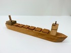 Wooden Toy Boat   Cargo Ship  Handmade  Folk Art