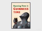 Opening Time Is Guinness Time  knight  Original Vintage Poster  Beer Poster