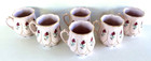 Antique H c Rosa Pink Mugs Cups Set Of 6 Hand Painted Roses C1918 Bohemian Czech