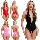 Women s Leotards Halter Jumpsuit Party Rompers Club Bodysuit Deep V Neck Sexy