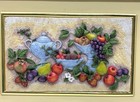 Vtg Gold Framed 3d Plastic Raised Embossed Still Life Fruit Print Wall Art Read