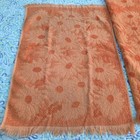 Vtg Cannon Orange Bath And Hand Towels Daisy Pattern