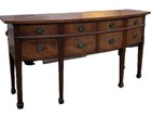 Vintage Federal Style Mahogany Sideboard Bowfront Buffet Server - 6 Drawers