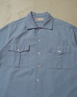 1930s 40s German Wenzel Pinstriped Cotton Shirt Shirt Blue - L xl True Vintage